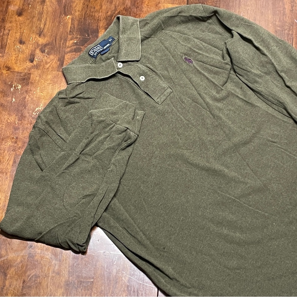 Polo Ralph Lauren Polo Shirt Mens XL Green Long Sleeve